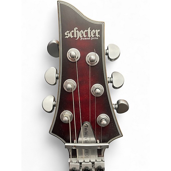 Used Schecter Guitar Research C1 Floyd Rose Platinum Crimson Red Burst Solid Body Electric Guitar