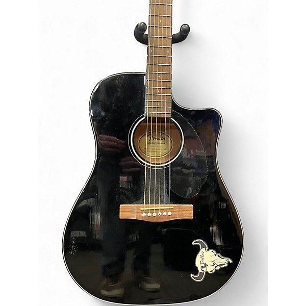 Used Fender CD60CE Dreadnought Black Acoustic Electric Guitar