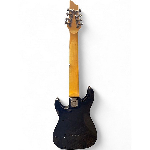 Used Schecter Guitar Research Damien Elite 8 String Black Solid Body Electric Guitar