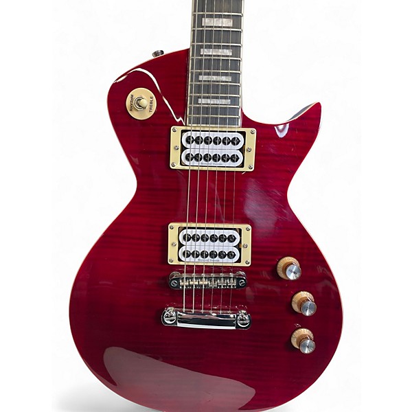 Used Tajima mirach Crimson Red Trans Solid Body Electric Guitar