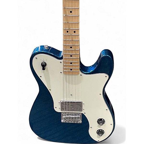 Used Squier ESQUIRE DELUX BLUE SPARKLE Solid Body Electric Guitar
