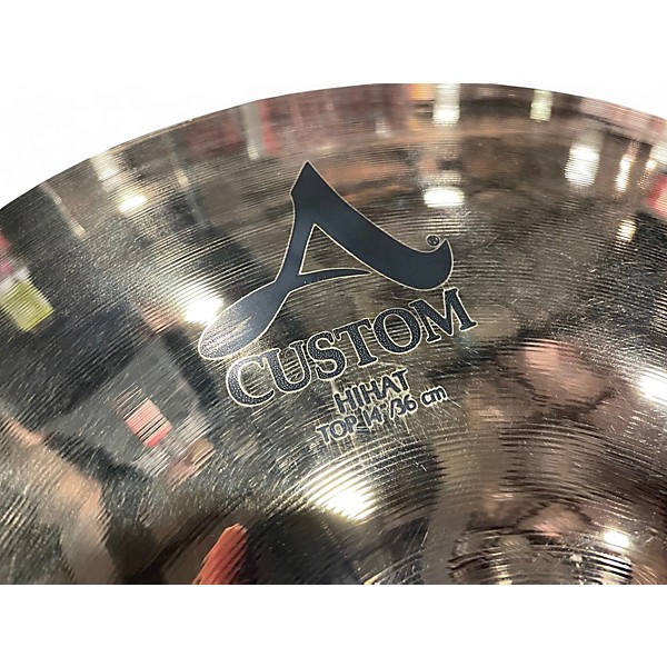 Used Zildjian 14in A Custom Hi Hat Pair Cymbal
