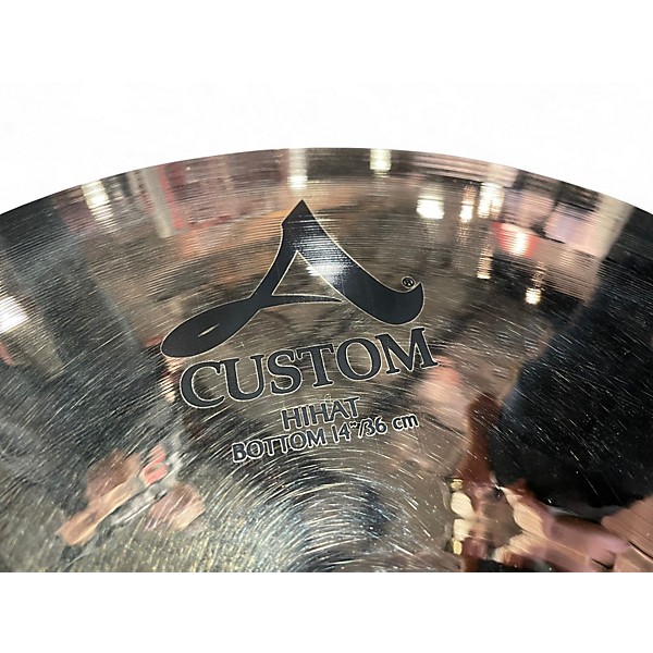 Used Zildjian 14in A Custom Hi Hat Pair Cymbal