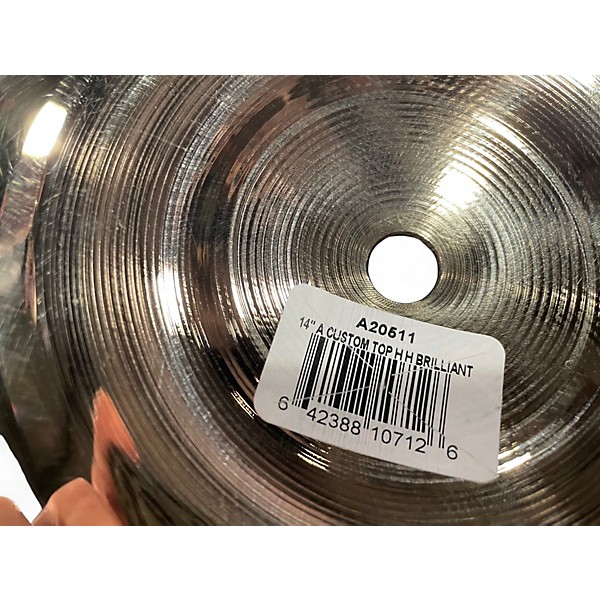 Used Zildjian 14in A Custom Hi Hat Pair Cymbal