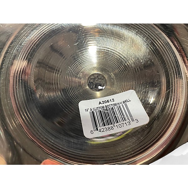 Used Zildjian 14in A Custom Hi Hat Pair Cymbal