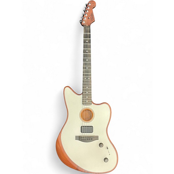 Used Fender AMERICAN ACOUSTASONIC JAZZMASTER White Acoustic Electric Guitar