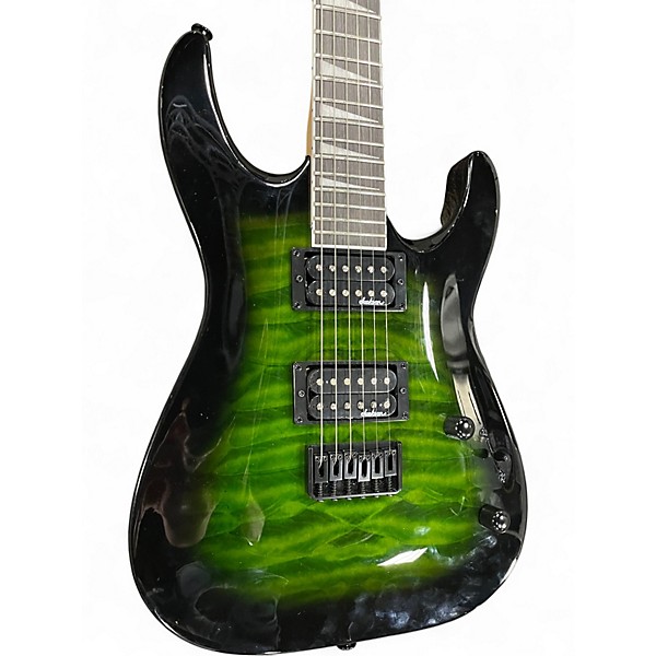 Used Jackson  JS Series Dinky JS20  Trans Green Solid Body Electric Guitar
