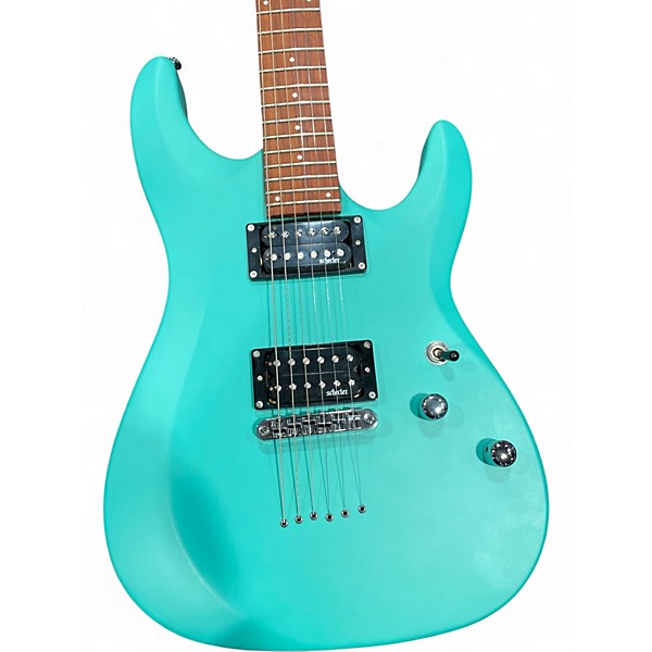 Used Schecter Guitar Research C-6 DELUXE AQUA Solid Body Electric Guitar