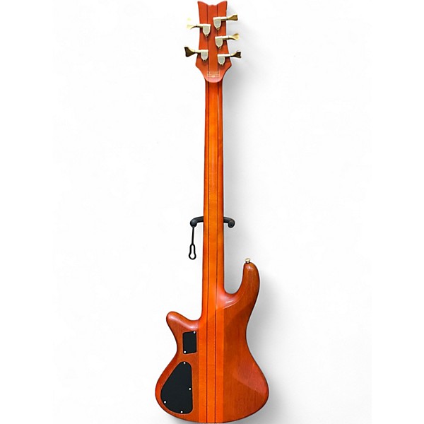 Used Schecter Guitar Research Stiletto Studio 5 String Honey Satin Electric Bass Guitar