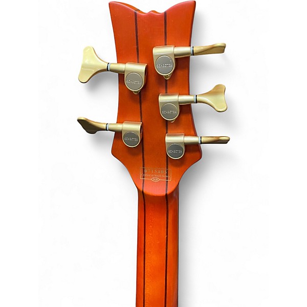 Used Schecter Guitar Research Stiletto Studio 5 String Honey Satin Electric Bass Guitar