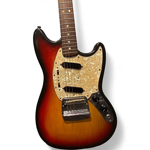 Vintage 1972 Fender Mustang Cherry Sunburst Solid Body Electric Guitar