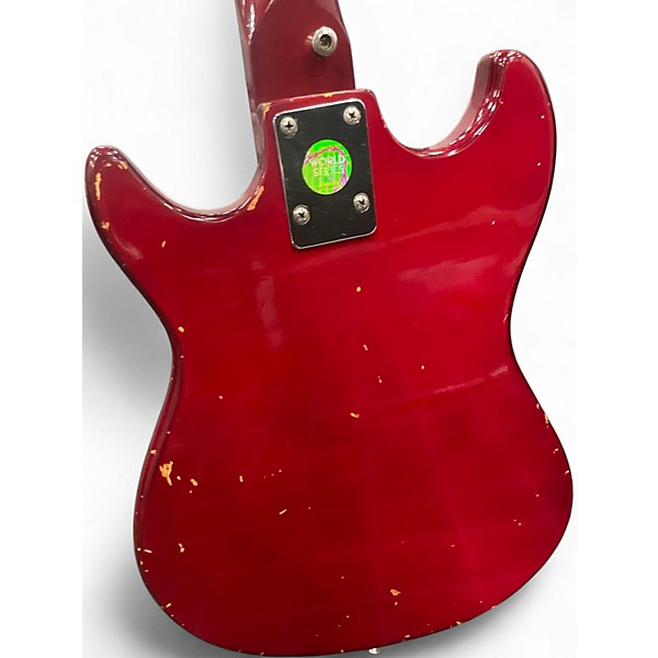 Used Harmony h-805 Candy Apple Red Electric Bass Guitar