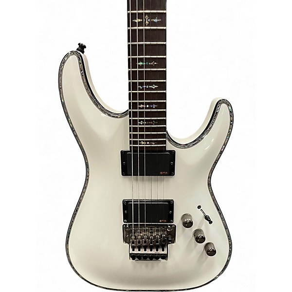 Used Schecter Guitar Research Hellraiser Deluxe Floyd Rose Alpine White Solid Body Electric Guitar