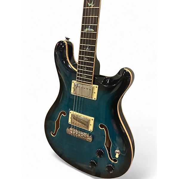 Used PRS SE Hollowbody II Piezo Peacock blue Hollow Body Electric Guitar