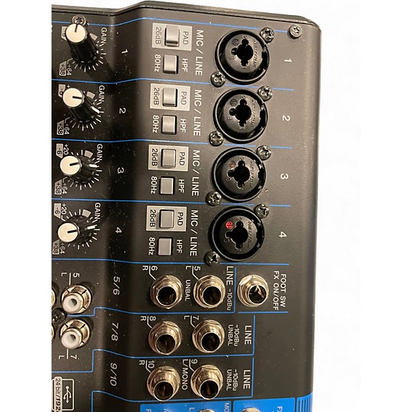 Used Yamaha MG10XU 10 Channel Mixer with Effects Unpowered Mixer