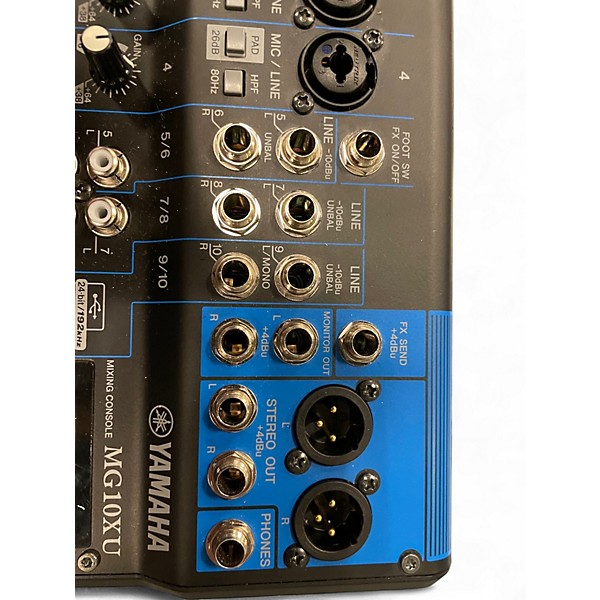 Used Yamaha MG10XU 10 Channel Mixer with Effects Unpowered Mixer
