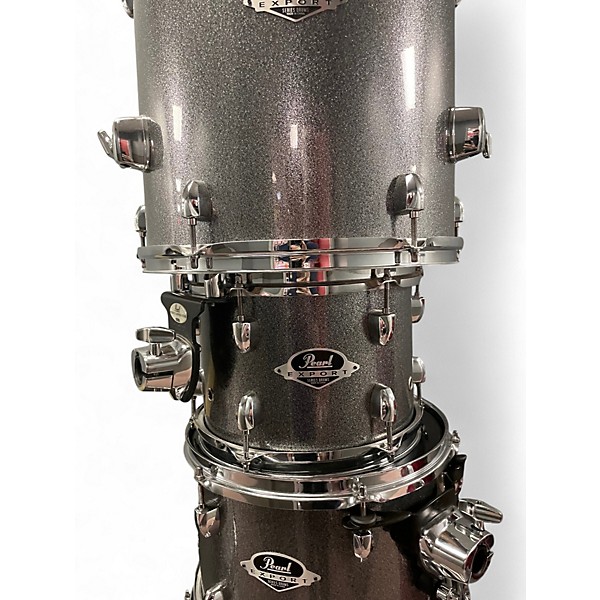Used Pearl 7 Piece Export Rhinestone Sparkle Drum Kit