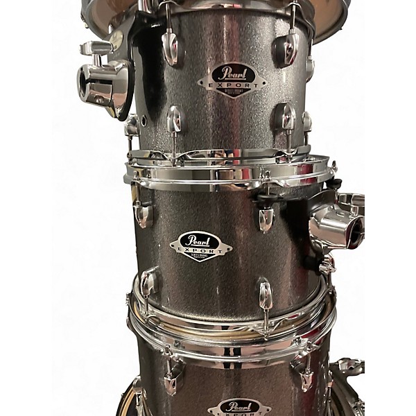 Used Pearl 7 Piece Export Rhinestone Sparkle Drum Kit