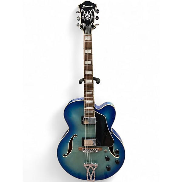 Used Ibanez AF75 Blue Burst Hollow Body Electric Guitar
