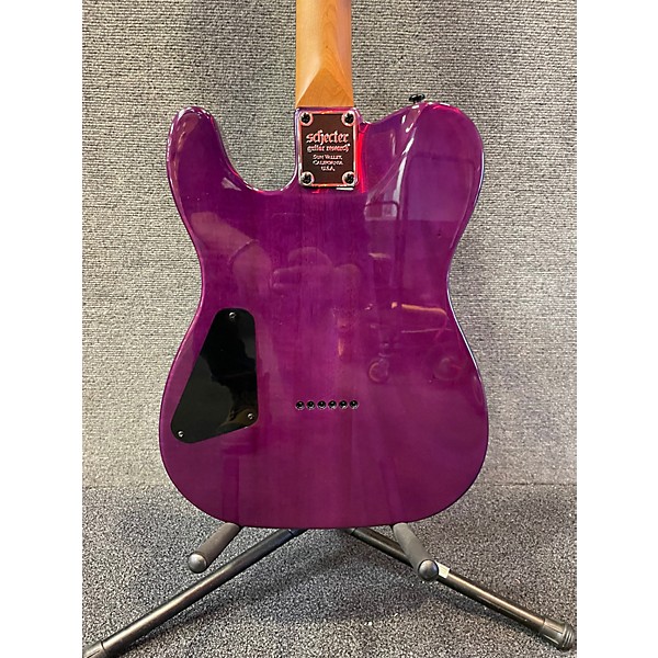 Used Schecter Guitar Research Diamond Series PT Standard Purple Burst Burl Solid Body Electric Guitar