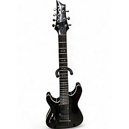Used Schecter Guitar Research Omen 7 Left Handed Black Solid Body Electric Guitar