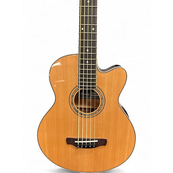 Used Ibanez AEB105E ELEC/ACOUS Natural Acoustic Bass Guitar