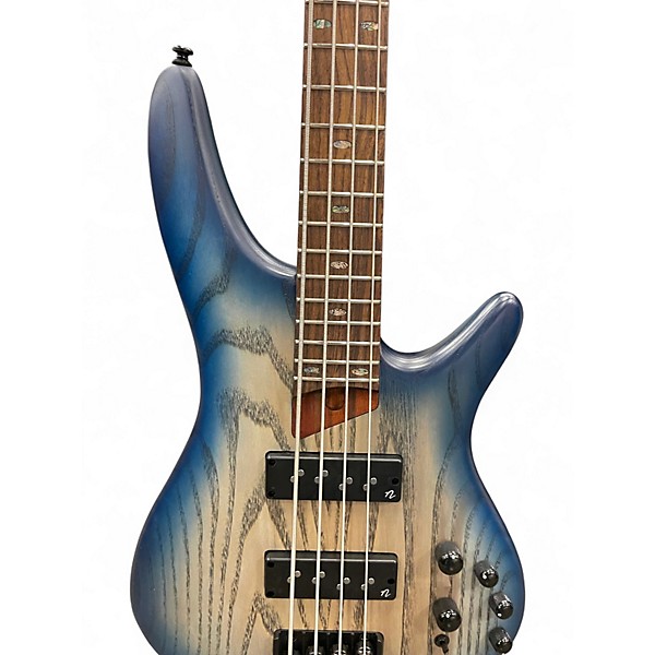 Used Ibanez SR600E blue starburst flat Electric Bass Guitar