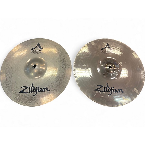 Used Zildjian 14in A Custom Mastersound Hi Hat Pair Cymbal
