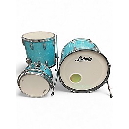 Used Ludwig 3 Piece Classic Maple Glacier Blue Drum Kit