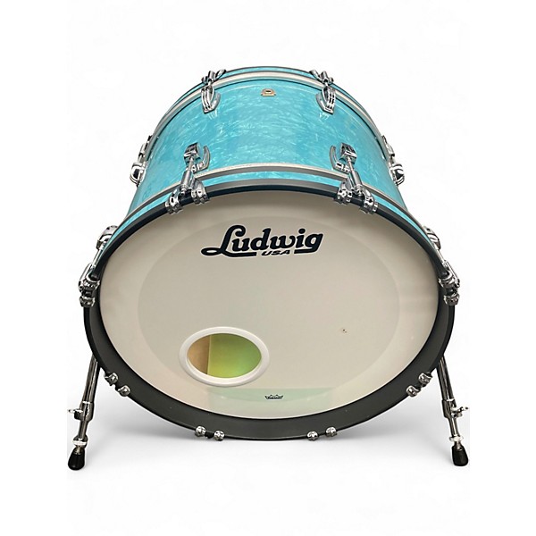 Used Ludwig 3 Piece Classic Maple Glacier Blue Drum Kit