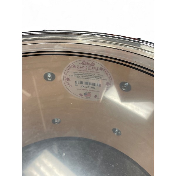 Used Ludwig 14in Classic Maple Snare Glacier Blue Drum