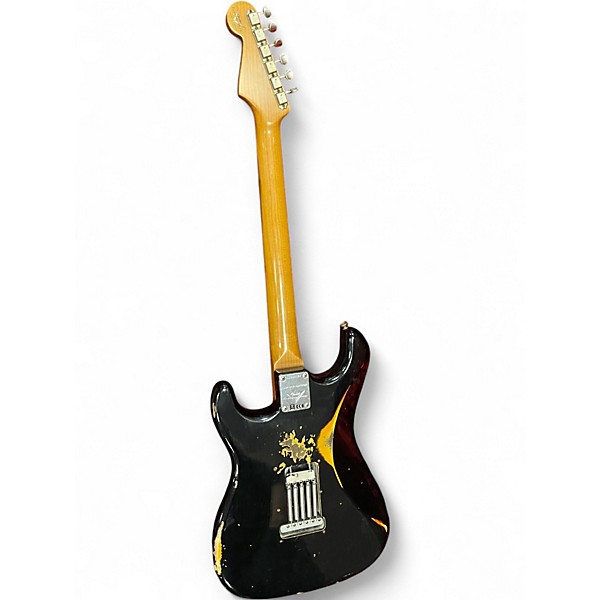 Used Fender Limited Dual Mag II Stratocaster Relic Black Solid Body Electric Guitar