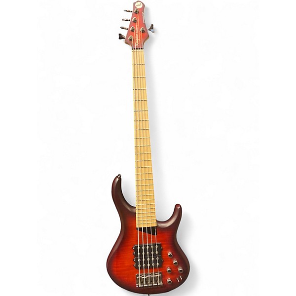 Used MTD Kingston Super 5 String Red Electric Bass Guitar