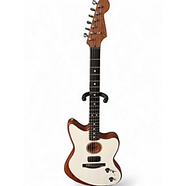 Used Fender Acoustasonic Jazzmaster Antique White Acoustic Electric Guitar