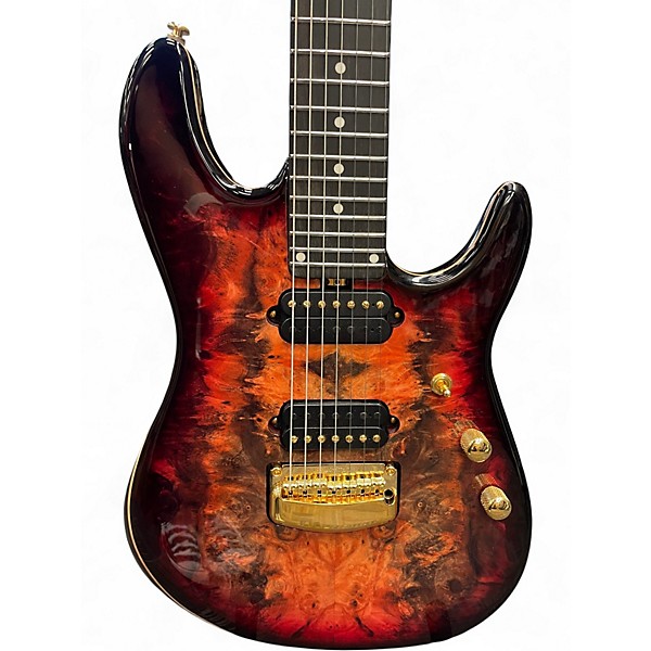Used Ernie Ball Music Man JASON RICHARDSON SIGNATURE CUTLASS 7A Rorschach Red Solid Body Electric Guitar