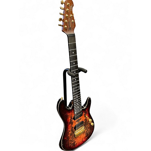 Used Ernie Ball Music Man JASON RICHARDSON SIGNATURE CUTLASS 7A Rorschach Red Solid Body Electric Guitar