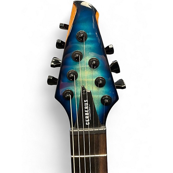 Used Cerberus Guitars Atlas 7 Ocean Blue Burst Solid Body Electric Guitar