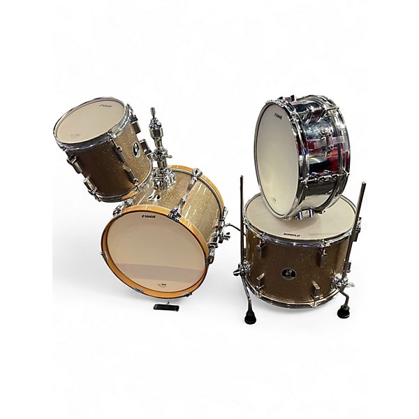 Used SONOR 4 Piece aq2 gold sparkle Drum Kit