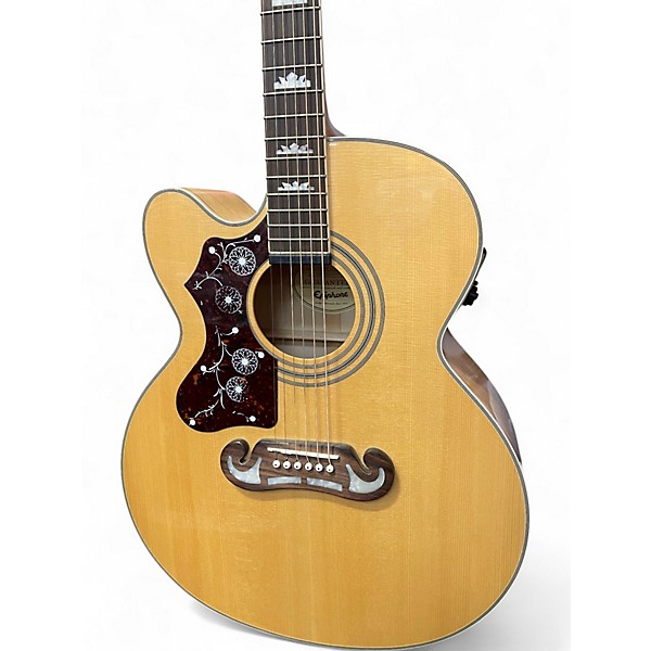 Used Epiphone EJ200SCE Left Handed Natural Acoustic Electric Guitar