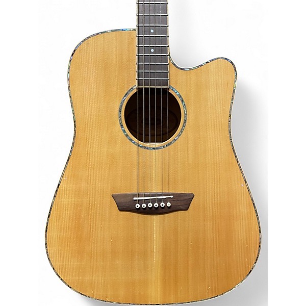 Used Washburn WD45SCE Vintage Natural Acoustic Electric Guitar
