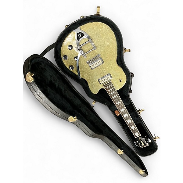 Used DeArmond M75 Metallic Gold Solid Body Electric Guitar