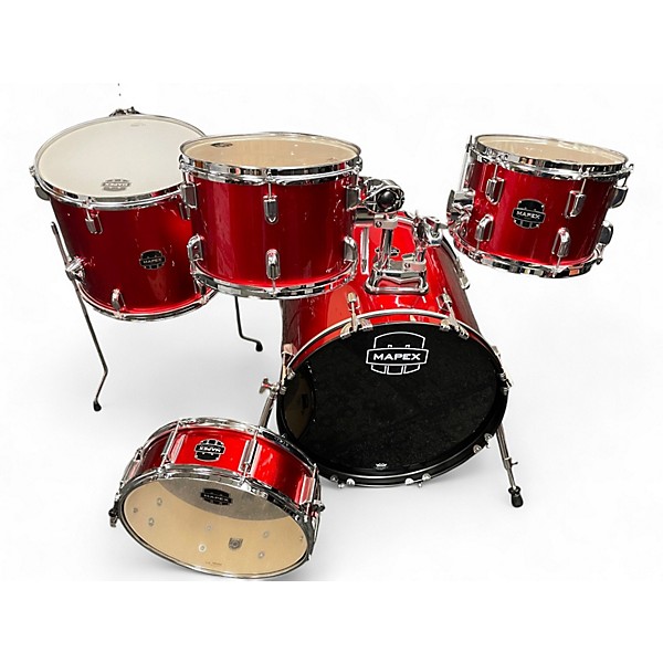 Used Mapex 5 Piece COMET RED SPARKLE Drum Kit