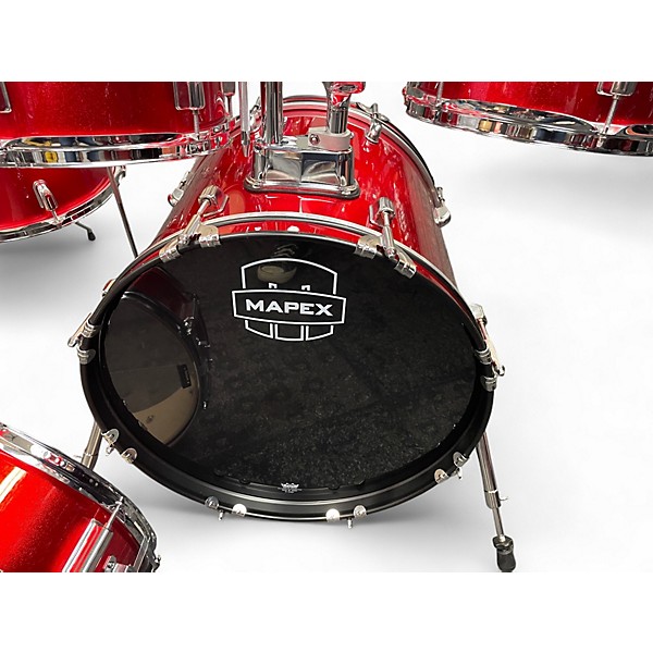 Used Mapex 5 Piece COMET RED SPARKLE Drum Kit