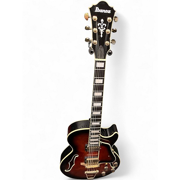 Used Ibanez AG95 Artcore Expressionist Dark Brown Sunburst Hollow Body Electric Guitar