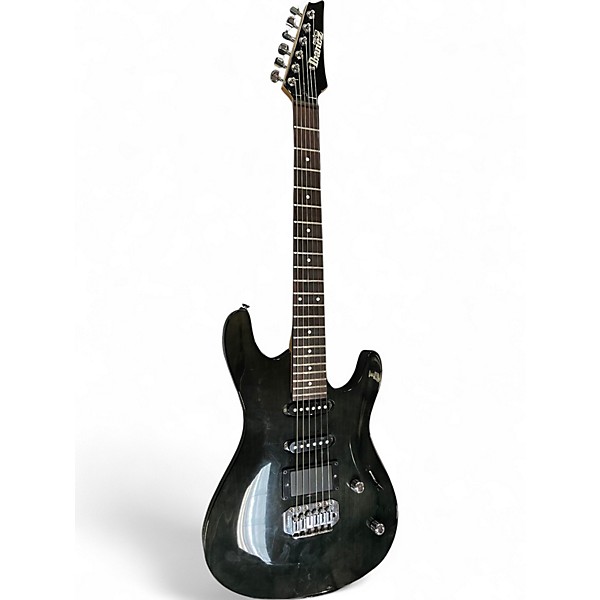 Used 2000s Ibanez GIO GAS6-TK Trans Black Solid Body Electric Guitar