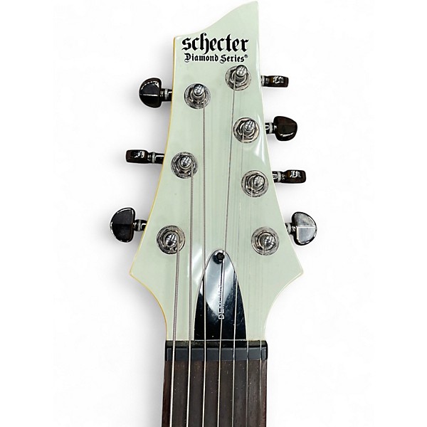 Used Schecter Guitar Research Demon 7 String White Solid Body Electric Guitar