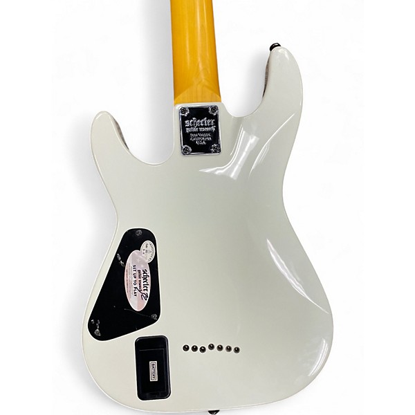 Used Schecter Guitar Research Demon 7 String White Solid Body Electric Guitar