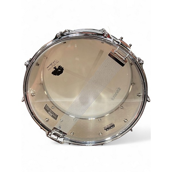 Used Jeff Ocheltree 6.5X14 CARBON STEEL SNARE SILVER Drum