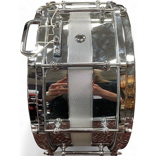 Used Jeff Ocheltree 6.5X14 CARBON STEEL SNARE SILVER Drum