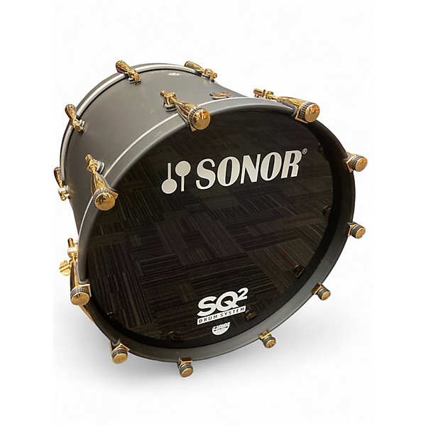 Used SONOR 6 Piece SQ2 MEDIUM MAPLE BLACK AND GOLD Drum Kit